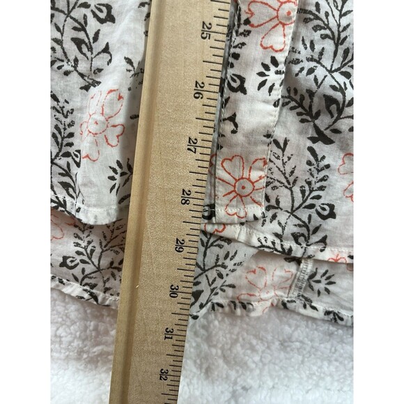 Anthropologie Top Womens M/L Enchanted Floral Button Down Lagenlook Embroidered - Picture 5 of 10
